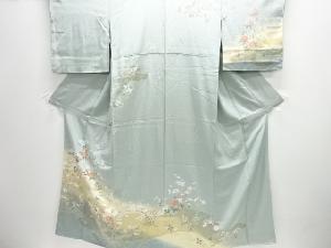 八つ橋に花鳥模様訪問着